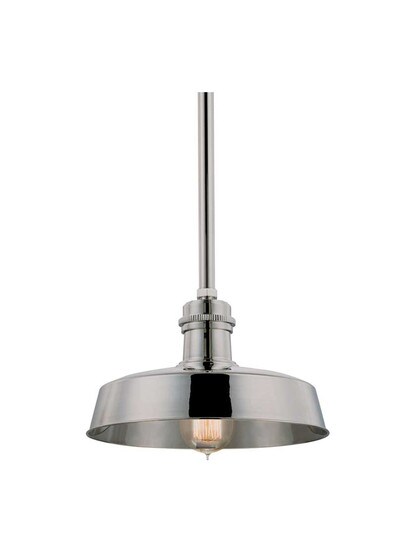 Hudson Falls 10-Inch Pendant in Polished Nickel.